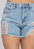 “Pretty girls rock” mini denim shorts